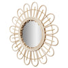 Boho Sunburst Rattan Decorative Wall Mirror, Natural - 19.5"